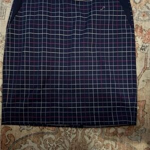 Tommy Hilfiger Navy and Pink Grid Pencil Skirt